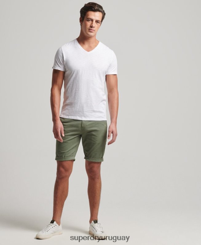 uy Superdry hombres bermudas chinas core verde DT2N8Z249 ropa
