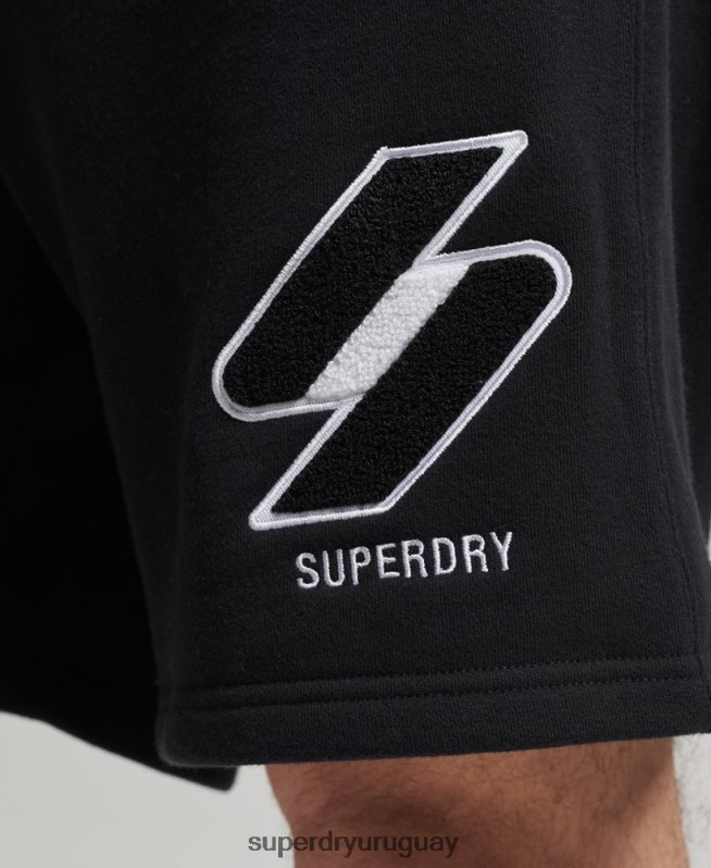 uy Superdry hombres code shorts deportivos clásicos negro DT2N8Z372 ropa