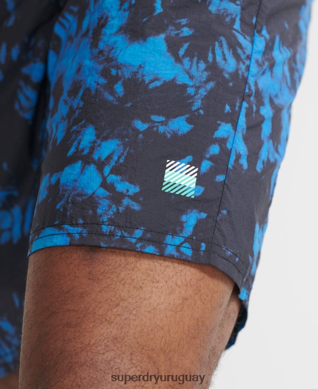 uy Superdry hombres correr pantalones cortos de chándal azul DT2N8Z5379 ropa