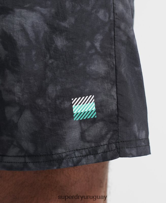 uy Superdry hombres correr pantalones cortos de chándal negro DT2N8Z5372 ropa
