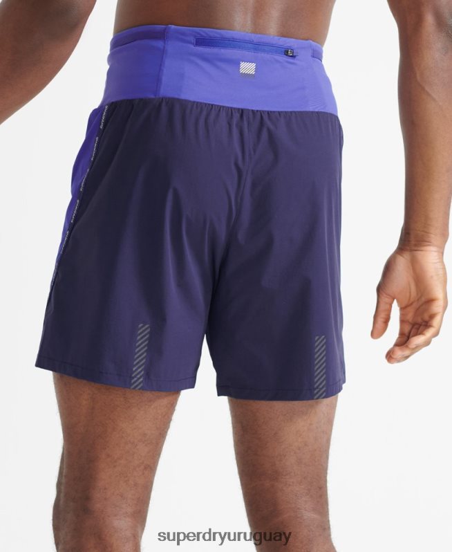 uy Superdry hombres correr pantalones cortos de primera calidad azul DT2N8Z341 ropa