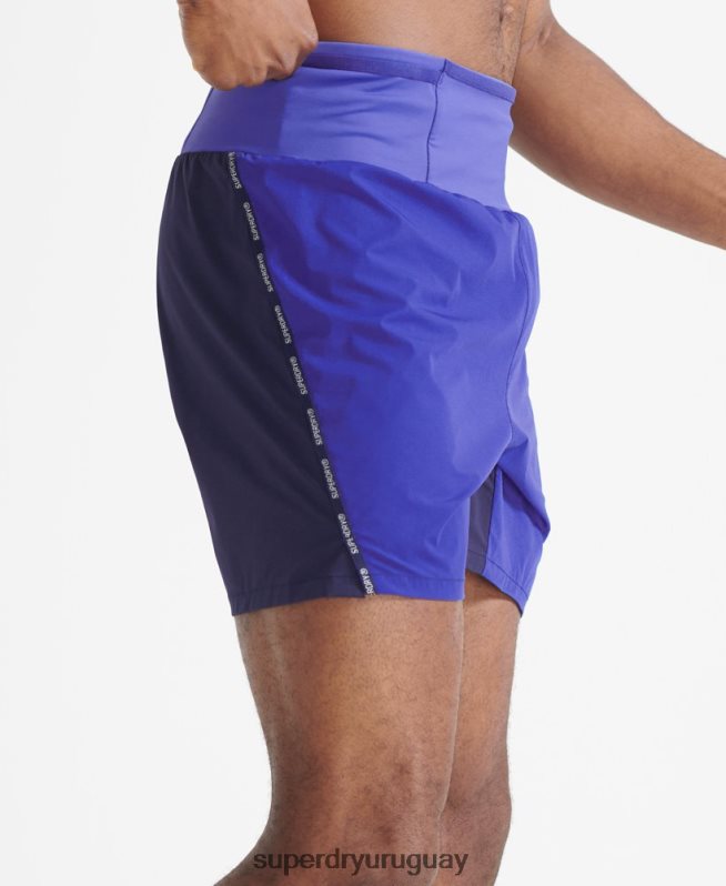 uy Superdry hombres correr pantalones cortos de primera calidad azul DT2N8Z341 ropa