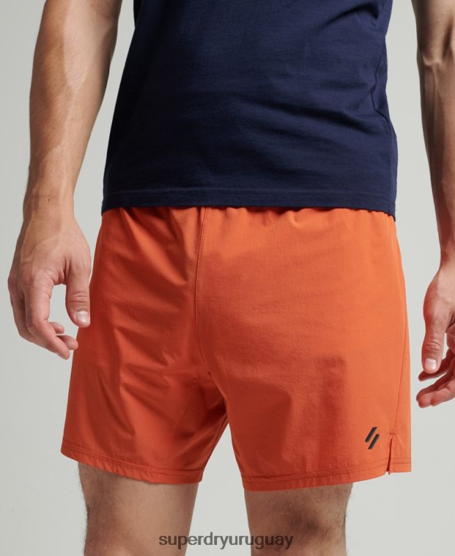 uy Superdry hombres correr pantalones cortos de primera calidad naranja DT2N8Z5359 ropa