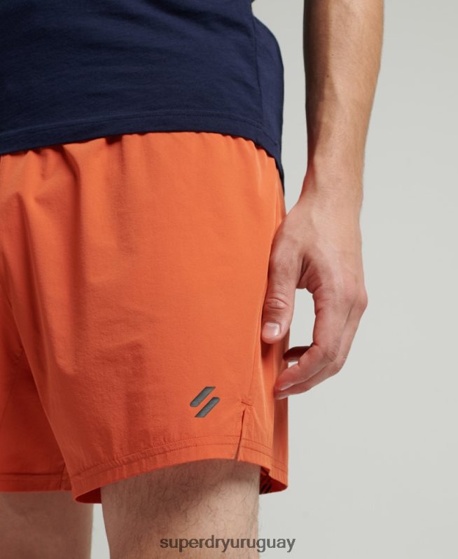 uy Superdry hombres correr pantalones cortos de primera calidad naranja DT2N8Z5359 ropa