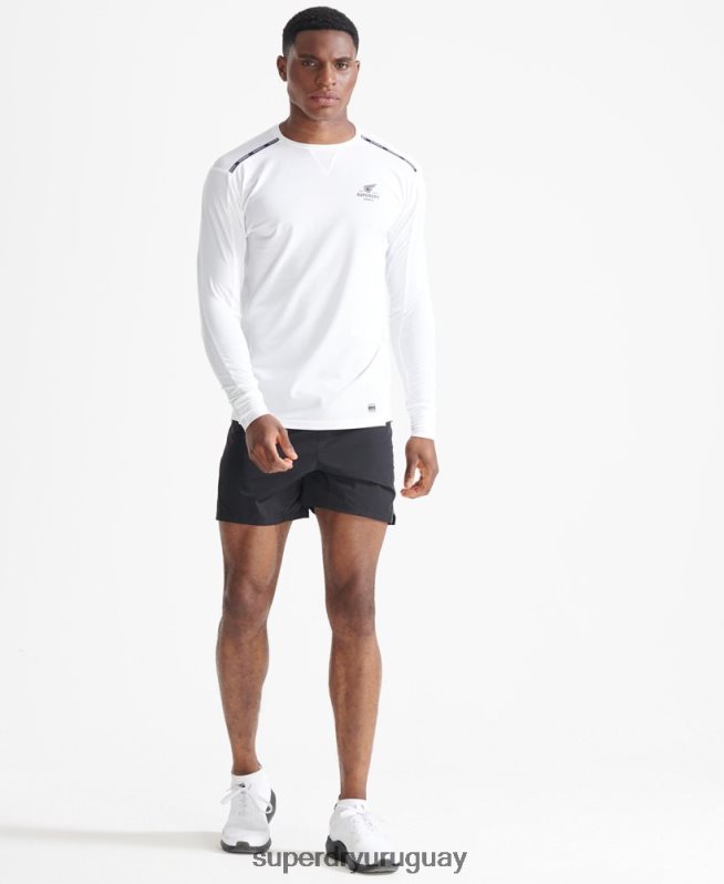 uy Superdry hombres correr pantalones cortos de primera calidad negro DT2N8Z5364 ropa
