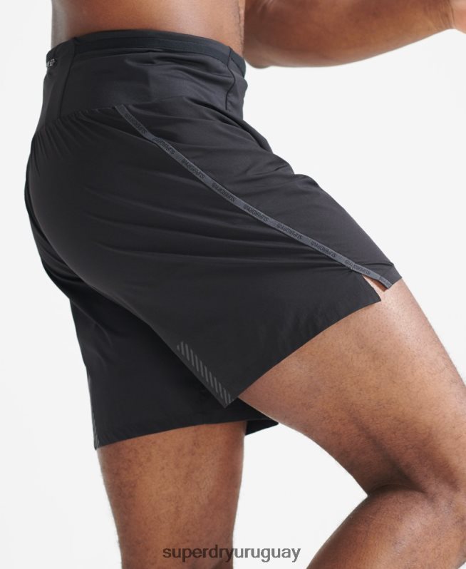uy Superdry hombres correr pantalones cortos de primera calidad negro DT2N8Z5364 ropa