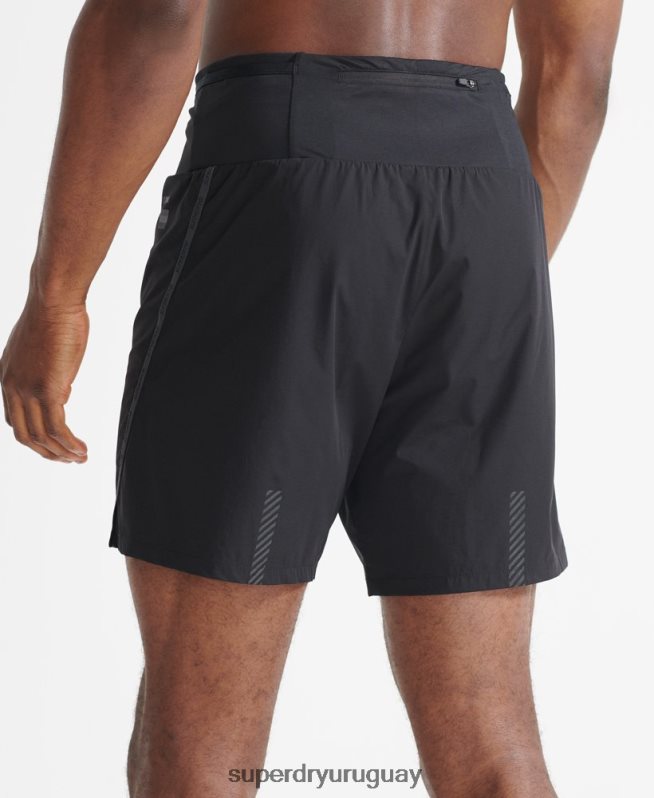 uy Superdry hombres correr pantalones cortos de primera calidad negro DT2N8Z5364 ropa