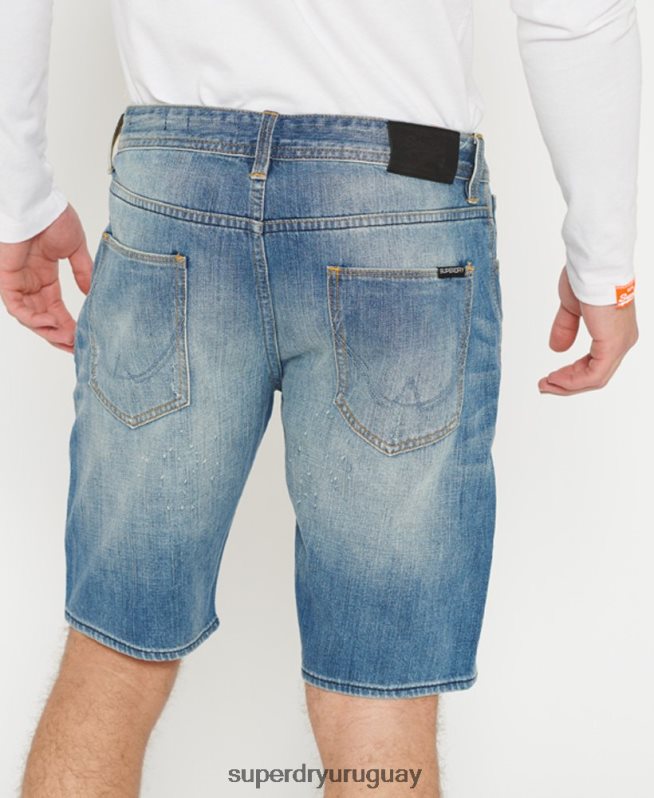 uy Superdry hombres pantalones cortos ajustados de oficial vaqueros DT2N8Z384 ropa
