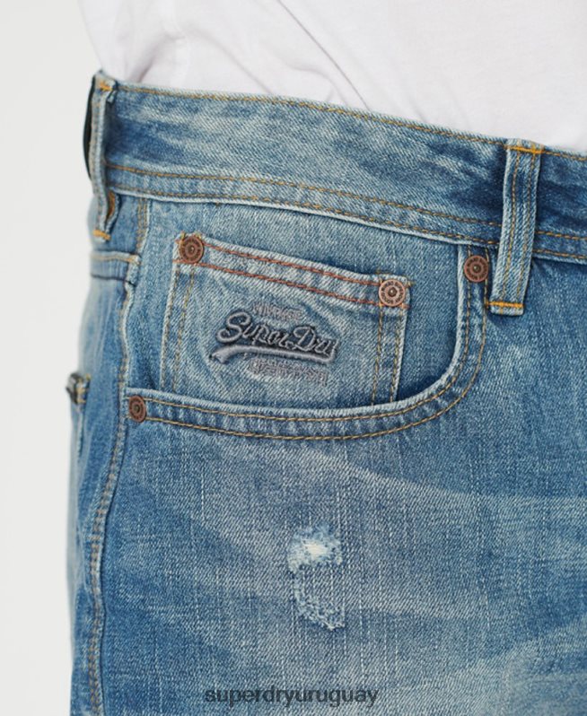 uy Superdry hombres pantalones cortos ajustados de oficial vaqueros DT2N8Z384 ropa