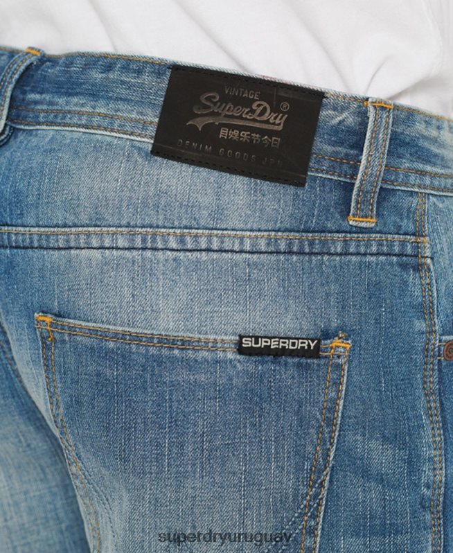 uy Superdry hombres pantalones cortos ajustados de oficial vaqueros DT2N8Z384 ropa