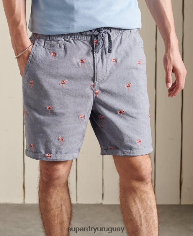 uy Superdry hombres pantalones cortos bordados por todo el sol Armada DT2N8Z368 ropa