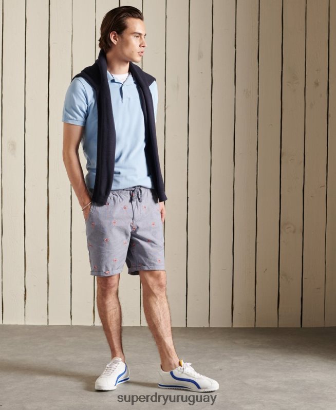 uy Superdry hombres pantalones cortos bordados por todo el sol Armada DT2N8Z368 ropa