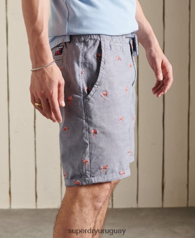 uy Superdry hombres pantalones cortos bordados por todo el sol Armada DT2N8Z368 ropa