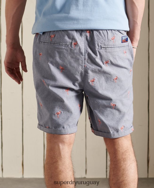 uy Superdry hombres pantalones cortos bordados por todo el sol Armada DT2N8Z368 ropa
