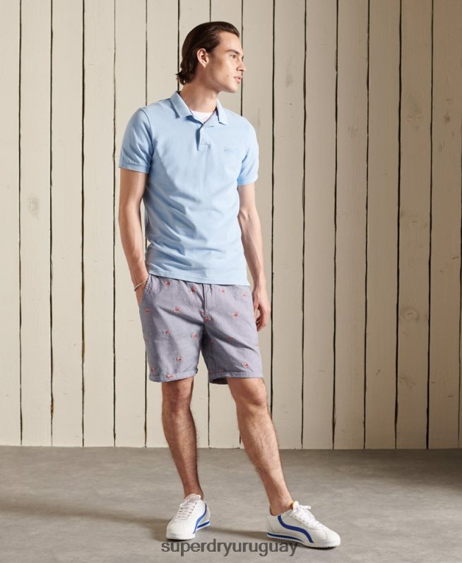 uy Superdry hombres pantalones cortos bordados por todo el sol Armada DT2N8Z368 ropa