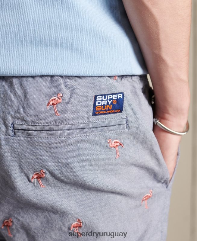 uy Superdry hombres pantalones cortos bordados por todo el sol Armada DT2N8Z368 ropa