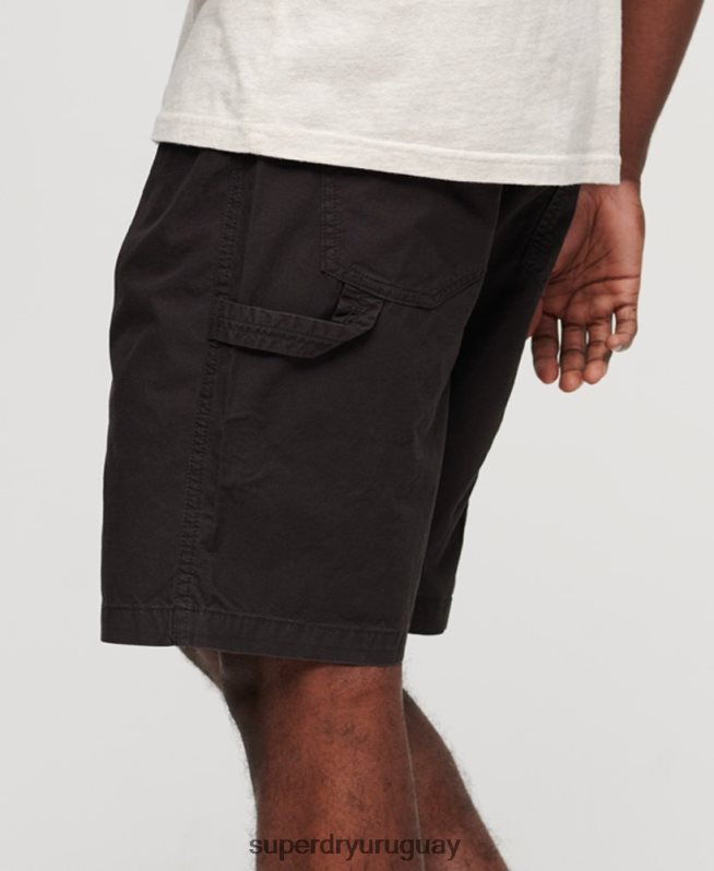 uy Superdry hombres pantalones cortos de carpintero negro DT2N8Z87 ropa