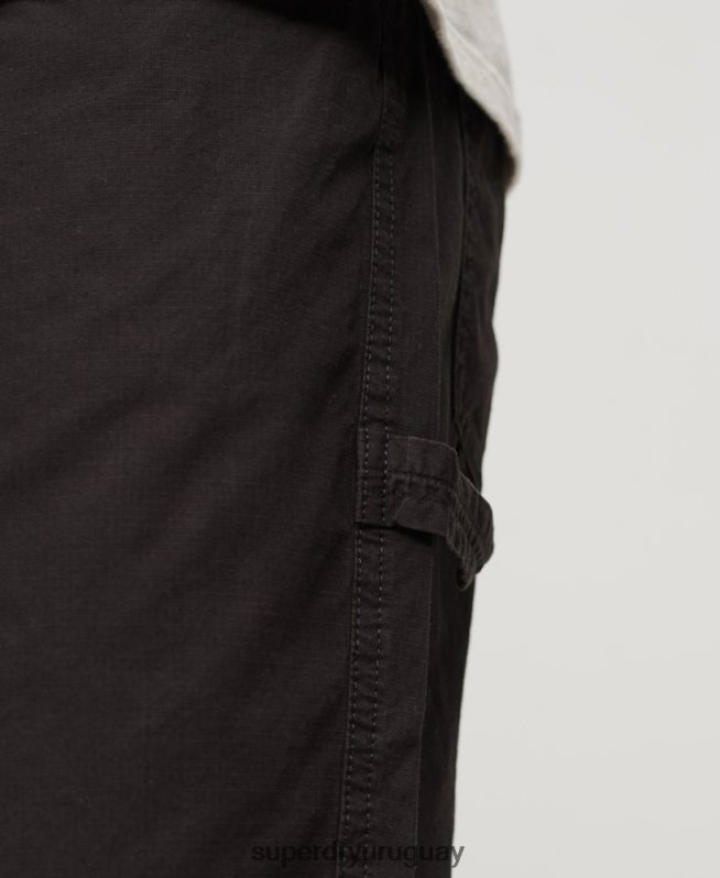 uy Superdry hombres pantalones cortos de carpintero negro DT2N8Z87 ropa