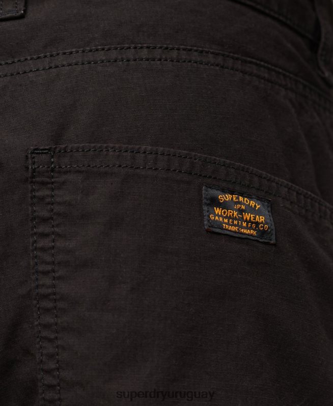 uy Superdry hombres pantalones cortos de carpintero negro DT2N8Z87 ropa