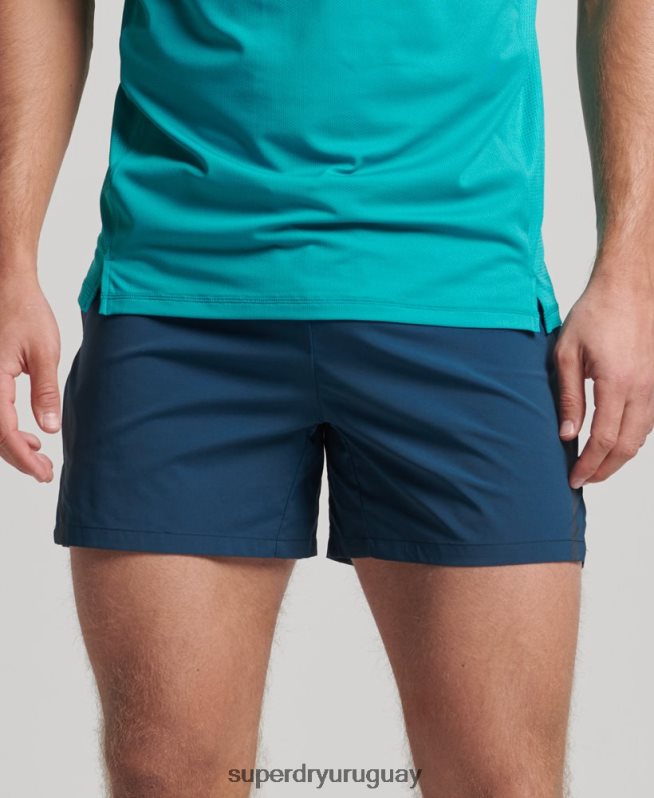 uy Superdry hombres pantalones cortos de carreras azul DT2N8Z5391 ropa