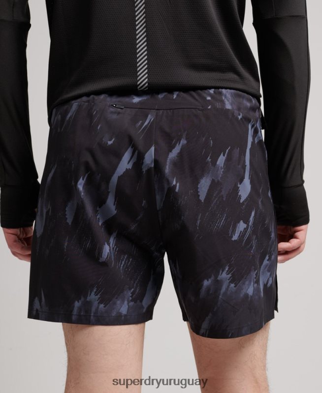 uy Superdry hombres pantalones cortos de carreras gris oscuro DT2N8Z5358 ropa