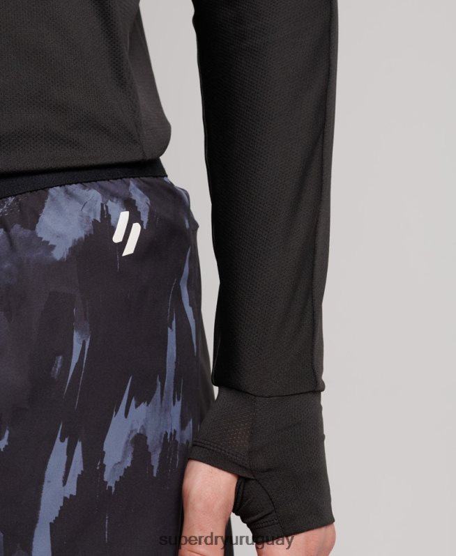 uy Superdry hombres pantalones cortos de carreras gris oscuro DT2N8Z5358 ropa