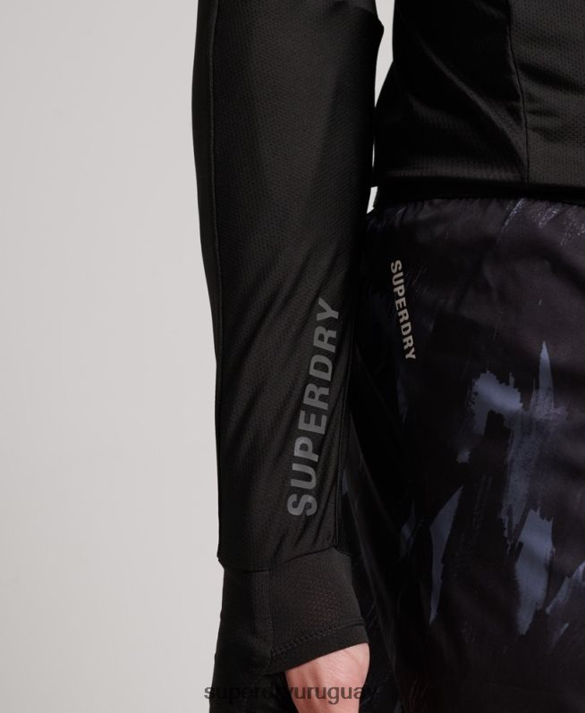 uy Superdry hombres pantalones cortos de carreras gris oscuro DT2N8Z5358 ropa