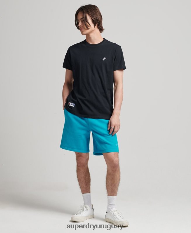 uy Superdry hombres pantalones cortos de chándal esenciales azul DT2N8Z365 ropa