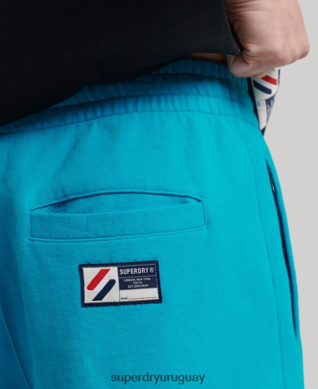 uy Superdry hombres pantalones cortos de chándal esenciales azul DT2N8Z365 ropa