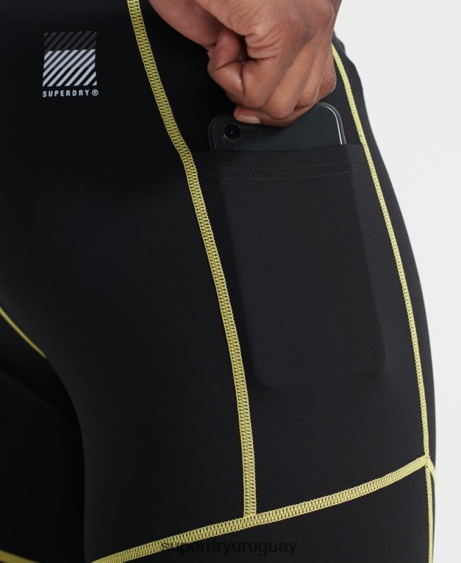 uy Superdry hombres pantalones cortos de entrenamiento de energía de hielo fresco negro DT2N8Z381 ropa
