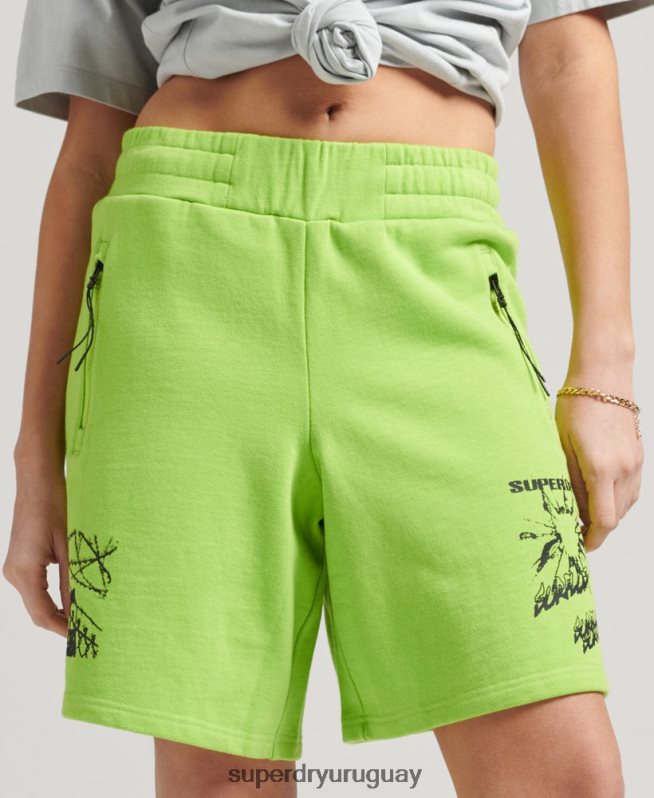 uy Superdry hombres pantalones cortos de jersey x excedentes verde DT2N8Z357 ropa