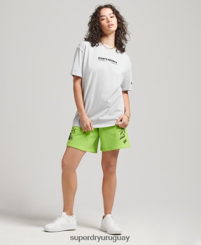 uy Superdry hombres pantalones cortos de jersey x excedentes verde DT2N8Z357 ropa