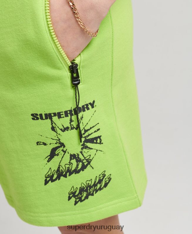 uy Superdry hombres pantalones cortos de jersey x excedentes verde DT2N8Z357 ropa