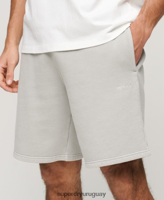 uy Superdry hombres pantalones cortos de marca vintage gris claro DT2N8Z297 ropa