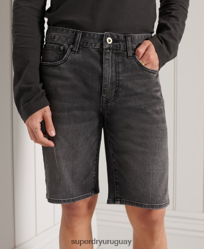 uy Superdry hombres pantalones cortos delgados gris oscuro DT2N8Z369 ropa
