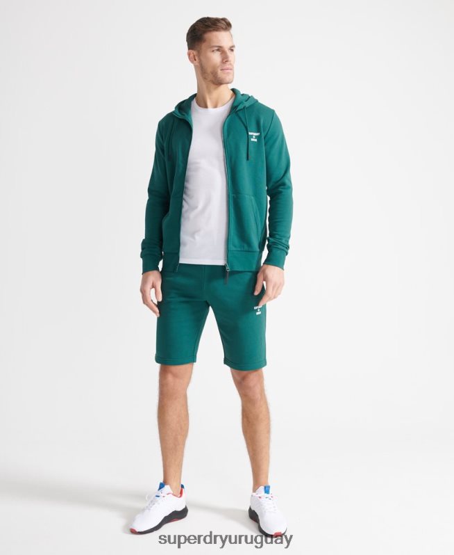 uy Superdry hombres pantalones cortos deportivos de entrenamiento verde DT2N8Z371 ropa