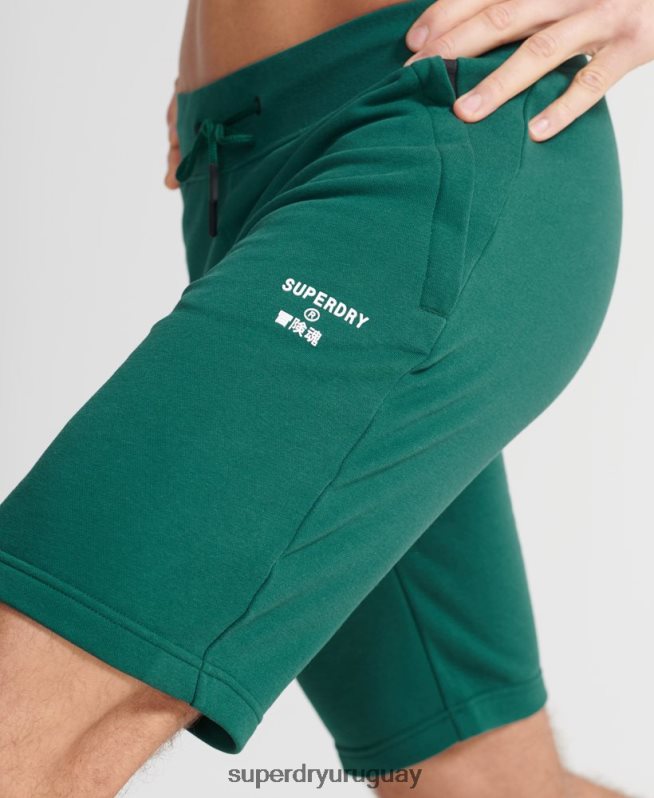 uy Superdry hombres pantalones cortos deportivos de entrenamiento verde DT2N8Z371 ropa