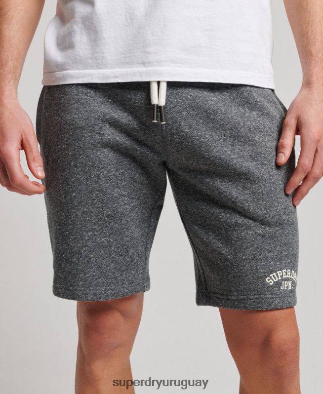 uy Superdry hombres pantalones cortos deportivos de gimnasia vintage gris oscuro DT2N8Z332 ropa