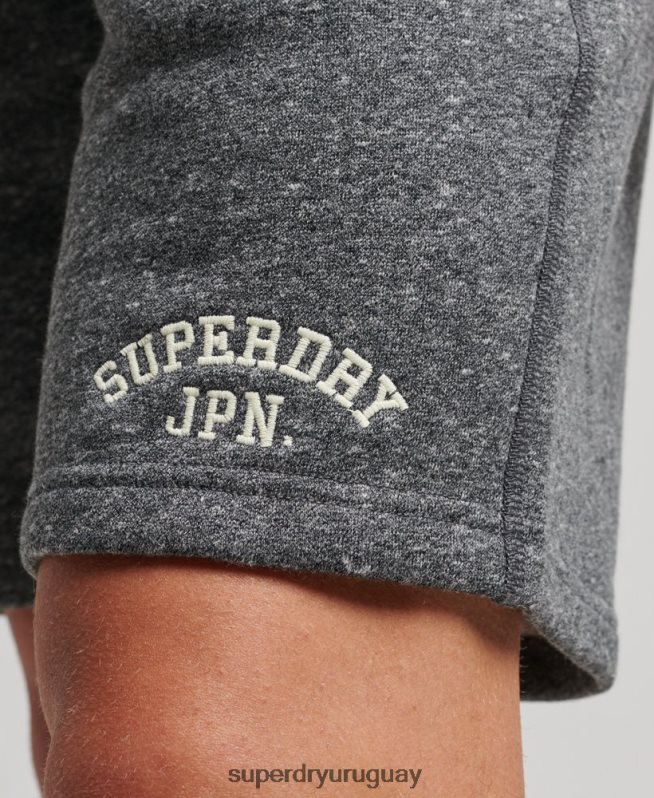 uy Superdry hombres pantalones cortos deportivos de gimnasia vintage gris oscuro DT2N8Z332 ropa