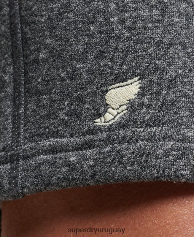 uy Superdry hombres pantalones cortos deportivos de gimnasia vintage gris oscuro DT2N8Z332 ropa