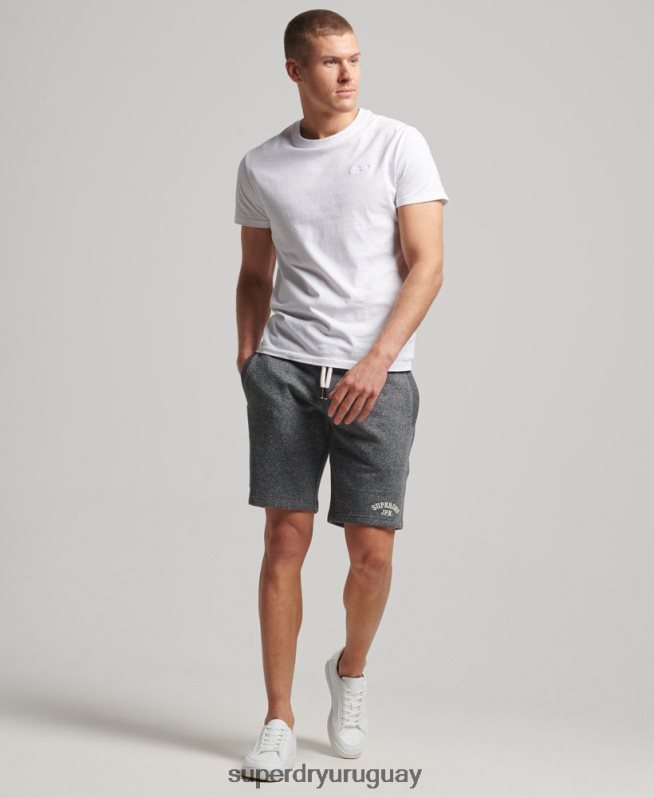 uy Superdry hombres pantalones cortos deportivos de gimnasia vintage gris oscuro DT2N8Z332 ropa