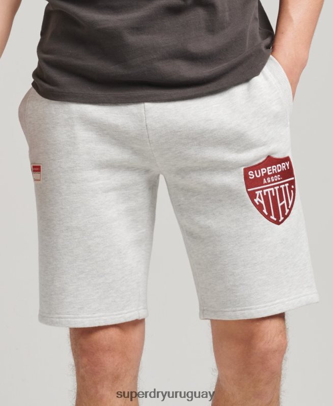 uy Superdry hombres pantalones cortos deportivos de época gris claro DT2N8Z362 ropa