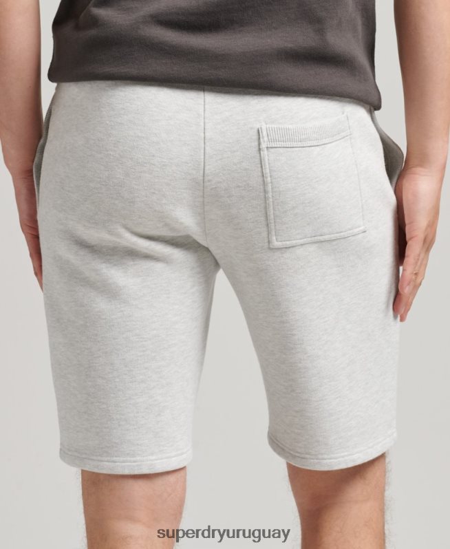 uy Superdry hombres pantalones cortos deportivos de época gris claro DT2N8Z362 ropa