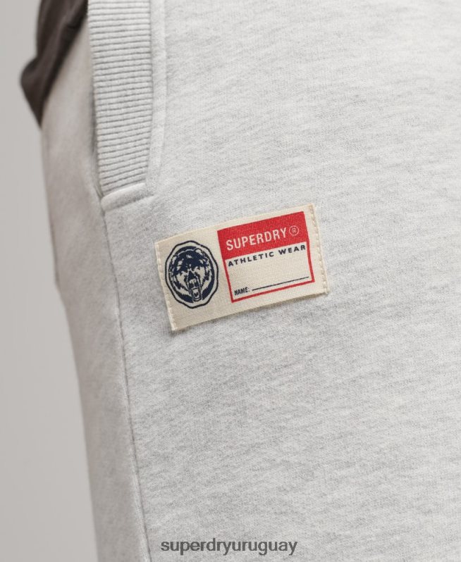 uy Superdry hombres pantalones cortos deportivos de época gris claro DT2N8Z362 ropa