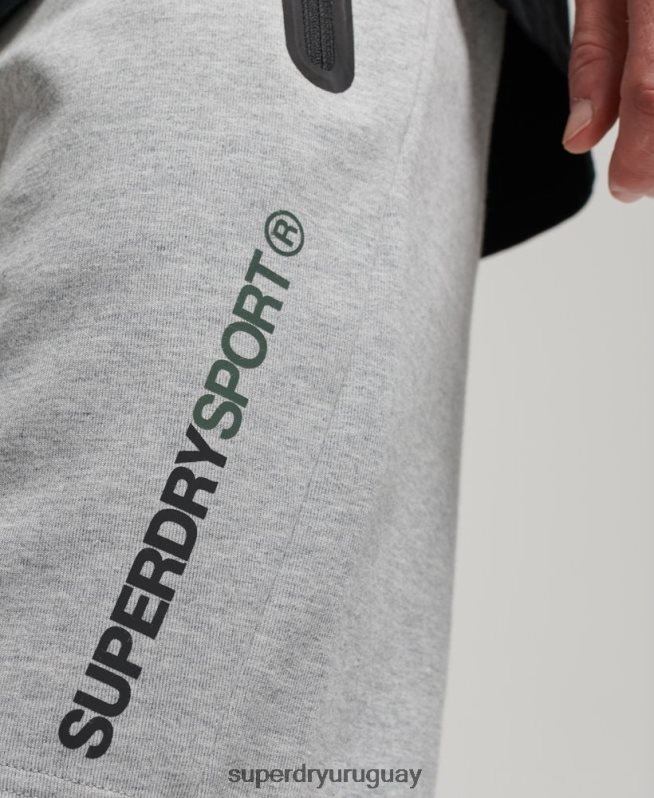 uy Superdry hombres pantalones cortos gymtech gris DT2N8Z283 ropa