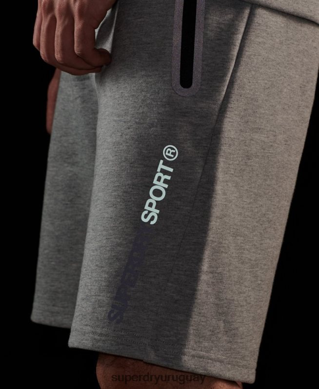 uy Superdry hombres pantalones cortos gymtech gris DT2N8Z283 ropa