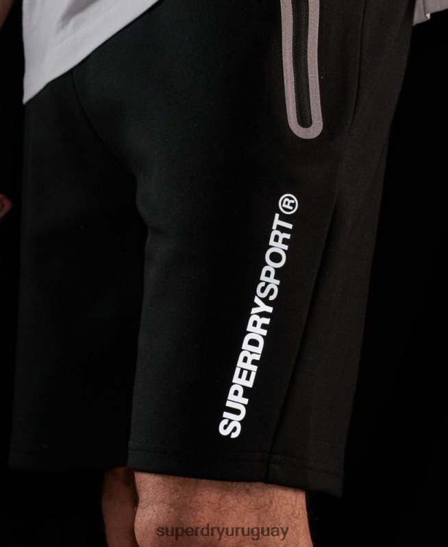 uy Superdry hombres pantalones cortos gymtech negro DT2N8Z315 ropa