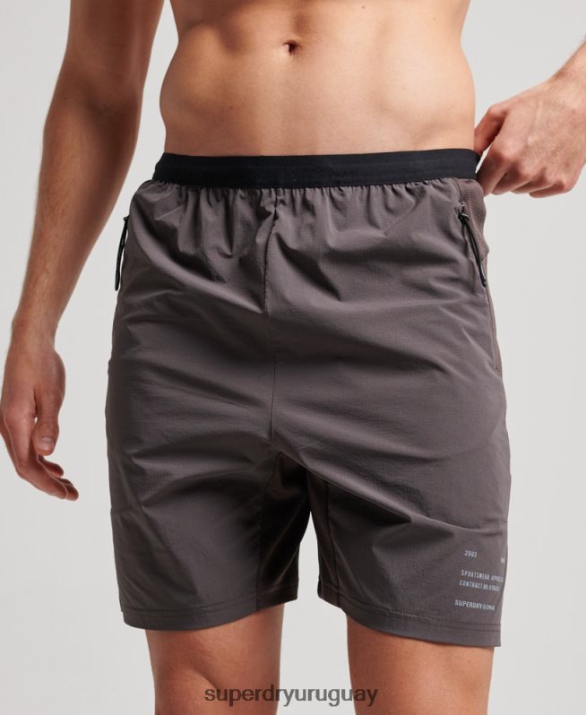 uy Superdry hombres pantalones cortos híbridos de tren gris DT2N8Z1409 ropa