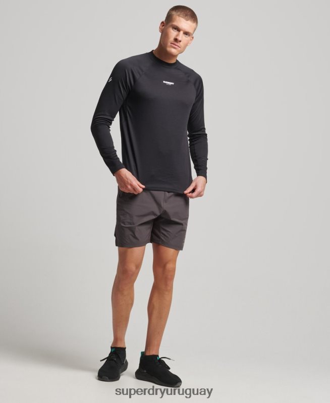uy Superdry hombres pantalones cortos híbridos de tren gris DT2N8Z1409 ropa