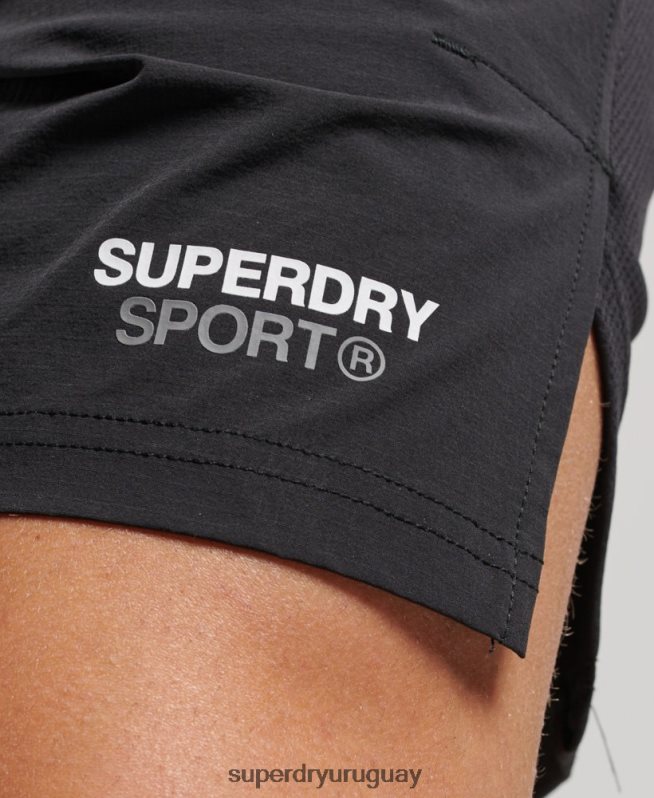 uy Superdry hombres pantalones cortos híbridos de tren negro DT2N8Z292 ropa